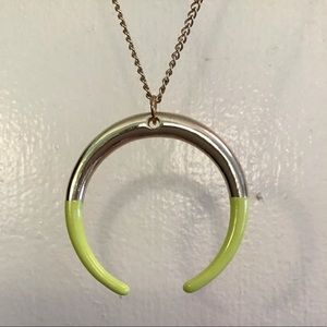J.Crew Factory Yellow Tipped Crescent Pendant Necklace